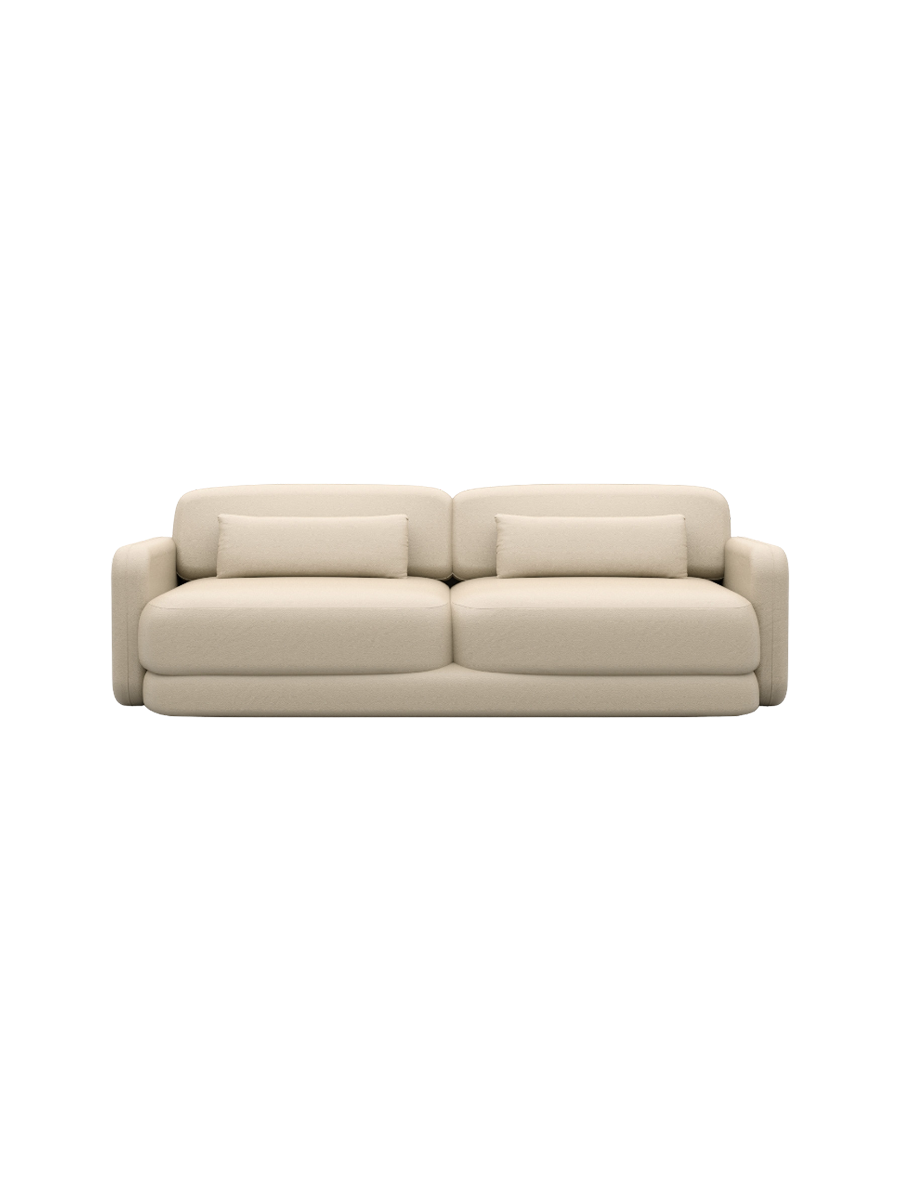 
2-Sitzer Design Echtleder Sofa „Eloria“ - Echtleder Beige