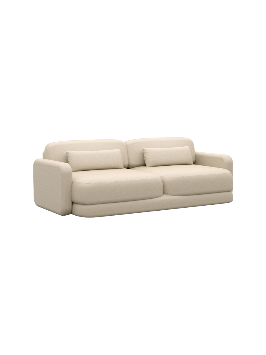 
2-Sitzer Design Echtleder Sofa „Eloria“ - Echtleder Beige