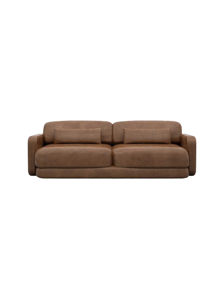
2-Sitzer Design Echtleder Sofa „Eloria“ - Echtleder Beige