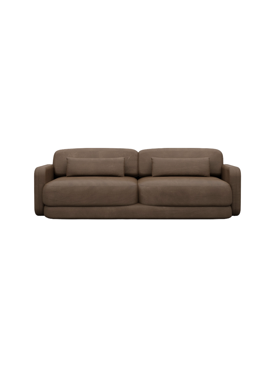 
2-Sitzer Design Echtleder Sofa „Eloria“ - Echtleder Beige