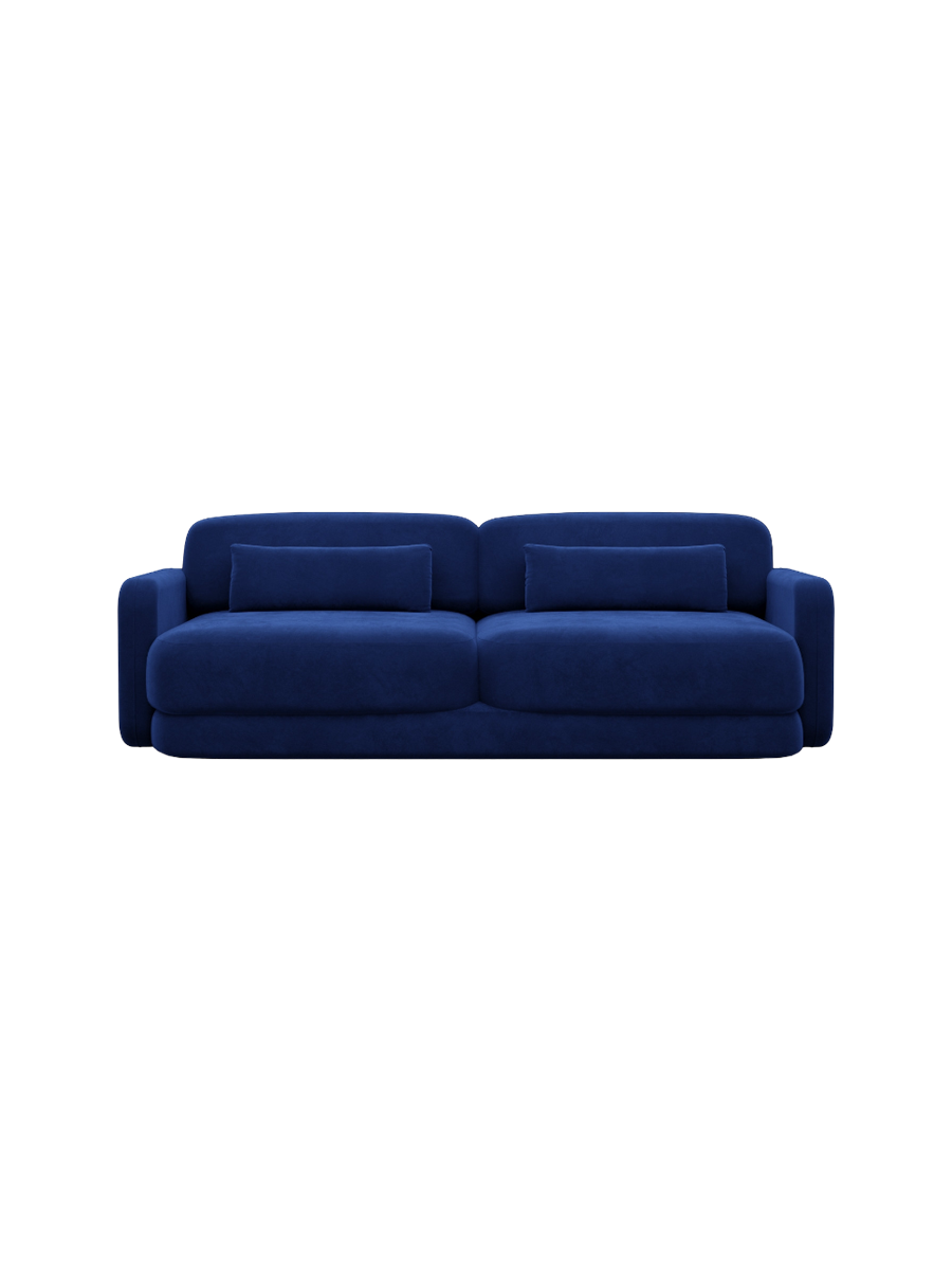 
2-Sitzer Design Sofa „Eloria“ mit Samtbezug - Samtbezug Königsblau