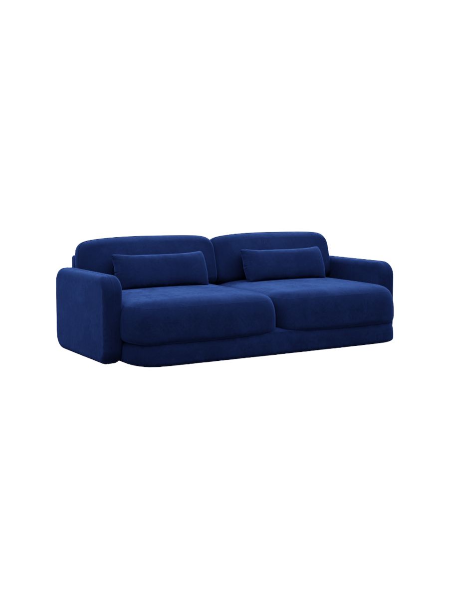 
2-Sitzer Design Sofa „Eloria“ mit Samtbezug - Samtbezug Königsblau