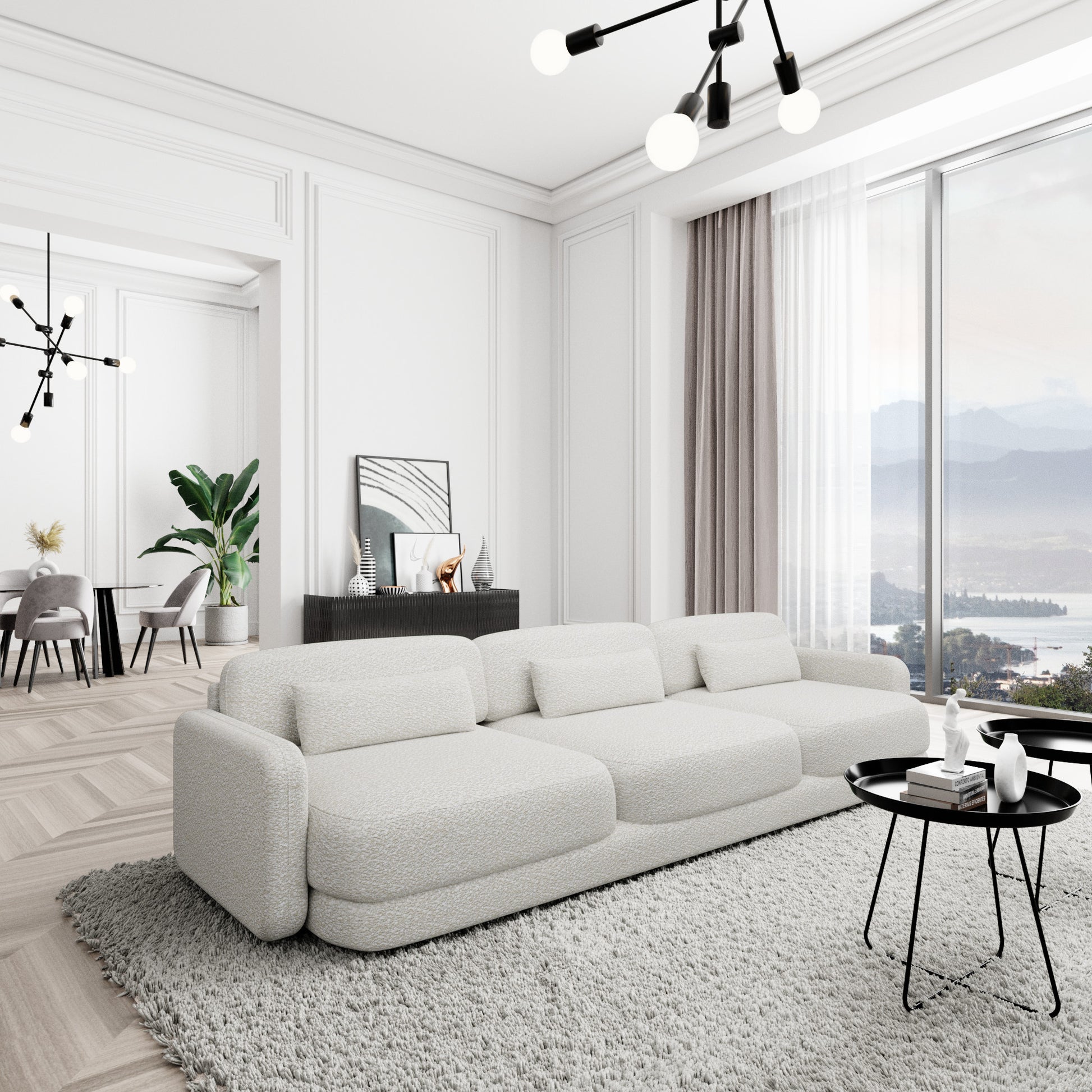 
3-Sitzer Design Sofa „Eloria“ mit Bouclé-Bezug