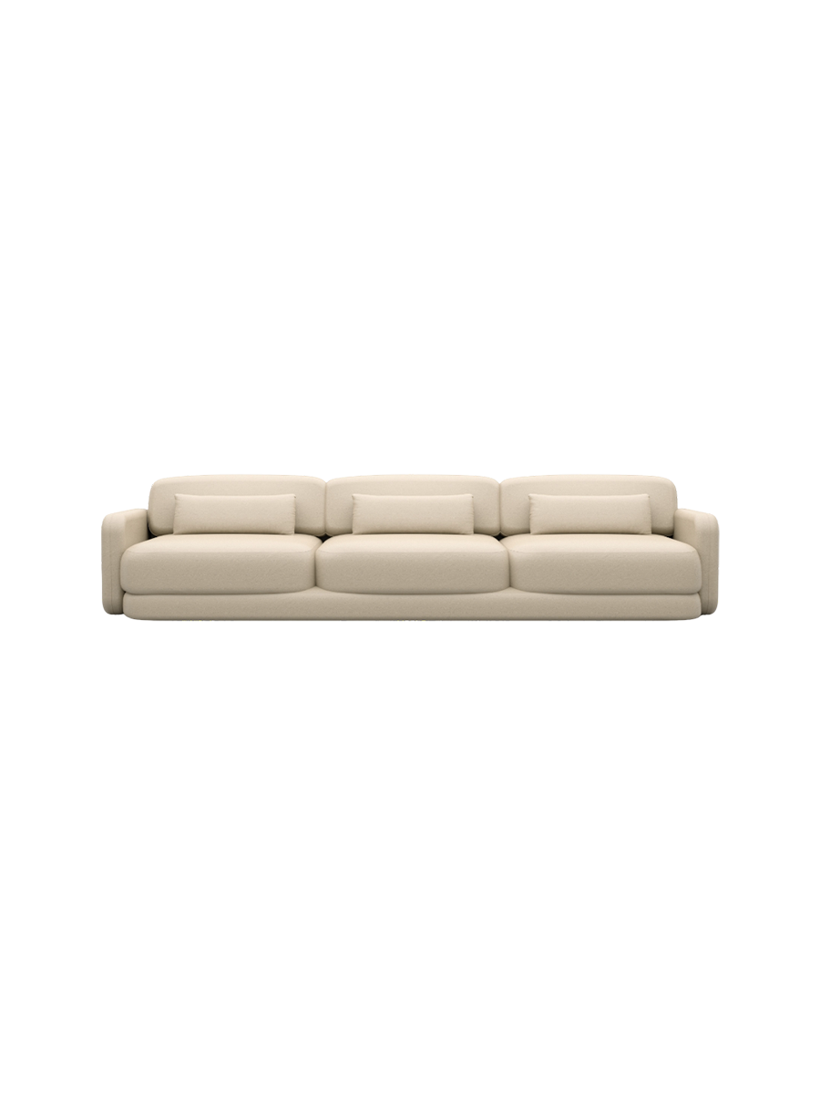 
3-Sitzer Design Echtleder Sofa „Eloria“ - Echtleder Beige