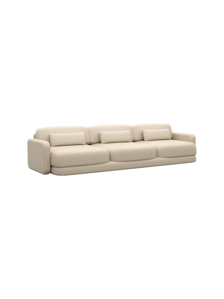 
3-Sitzer Design Echtleder Sofa „Eloria“ - Echtleder Beige