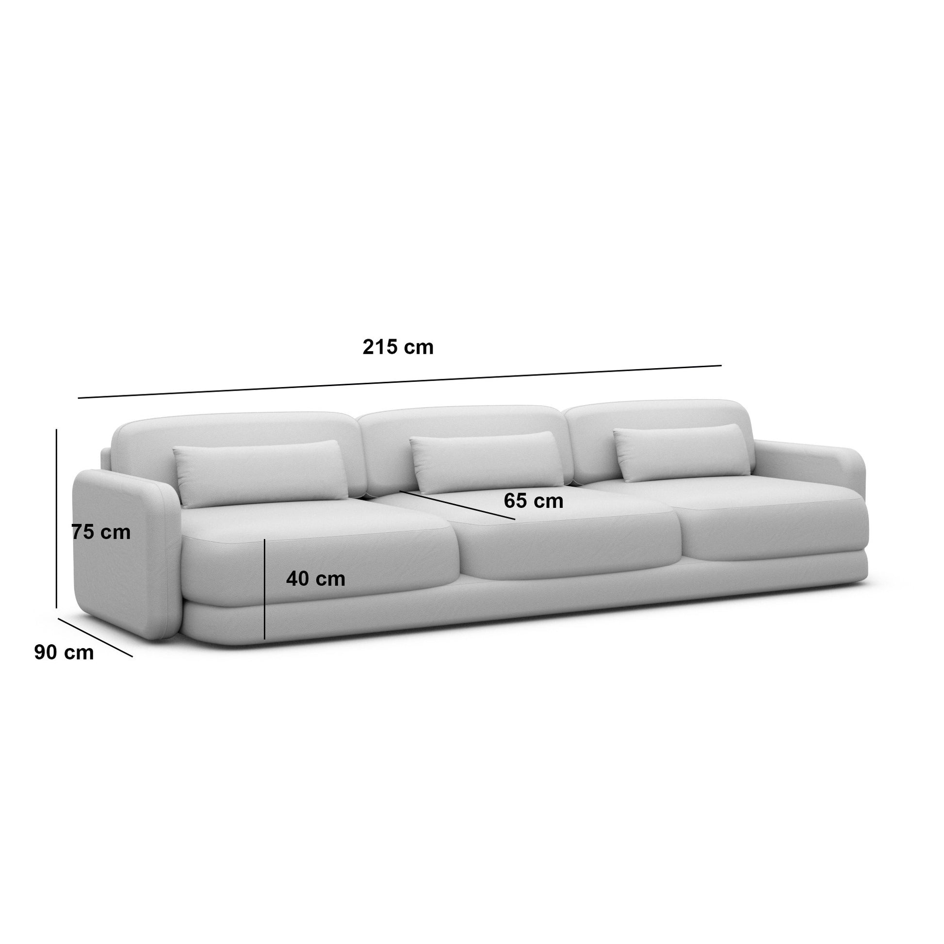 
3-Sitzer Design Echtleder Sofa „Eloria“ - Echtleder Beige