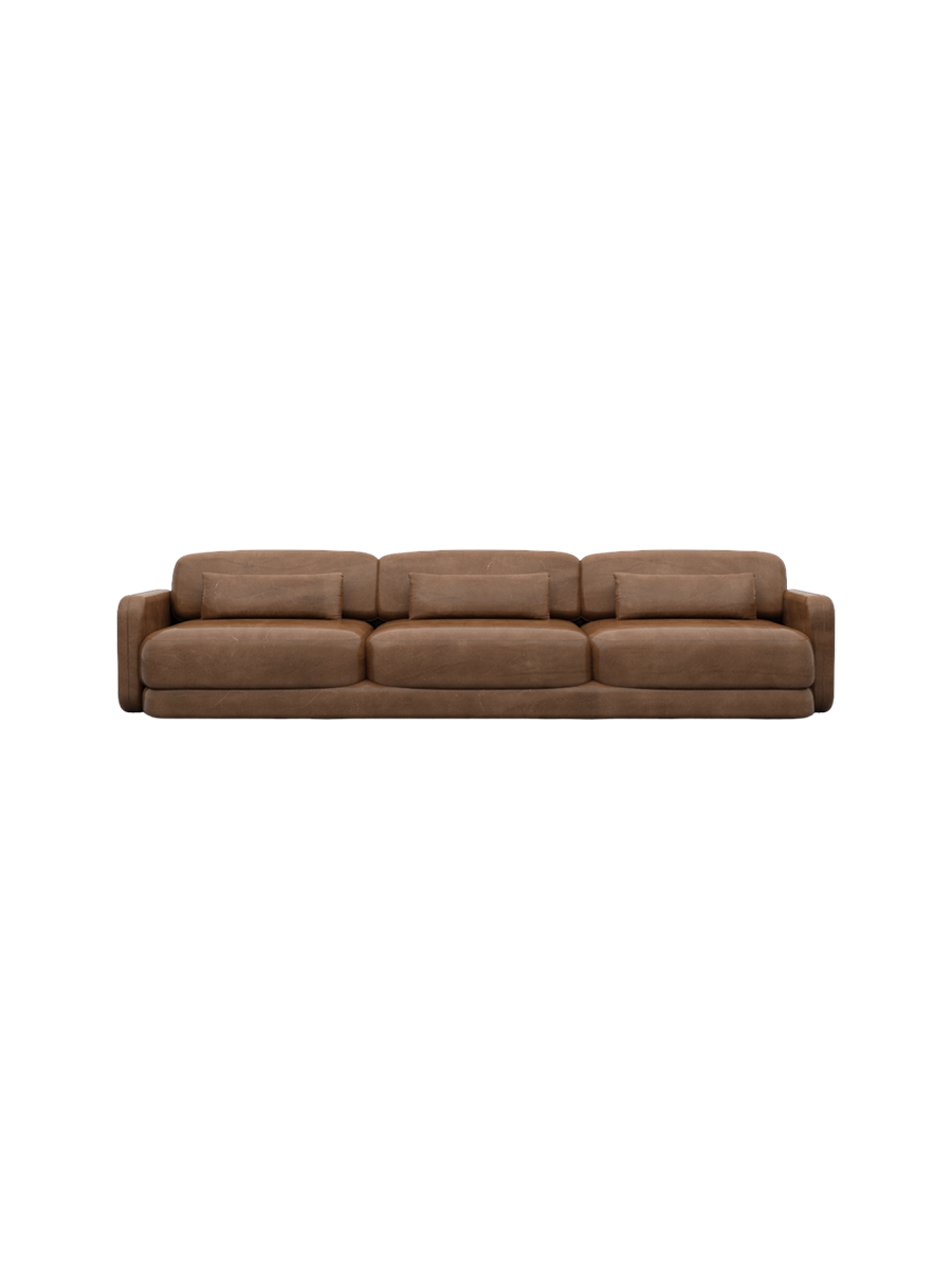 
3-Sitzer Design Echtleder Sofa „Eloria“ - Echtleder Beige