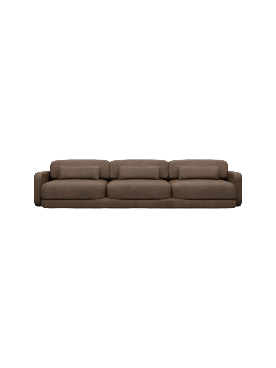 
3-Sitzer Design Echtleder Sofa „Eloria“ - Echtleder Beige