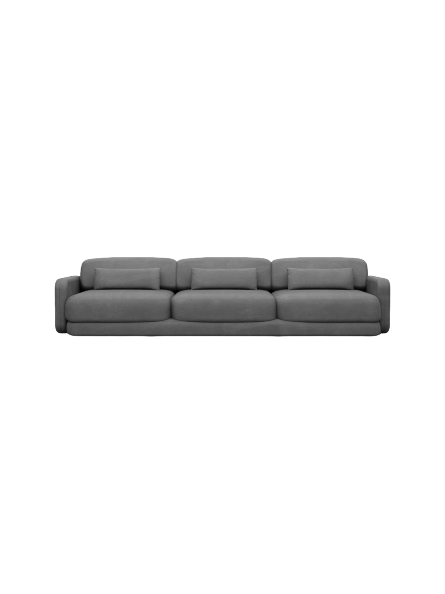 
3-Sitzer Design Echtleder Sofa „Eloria“ - Echtleder Beige