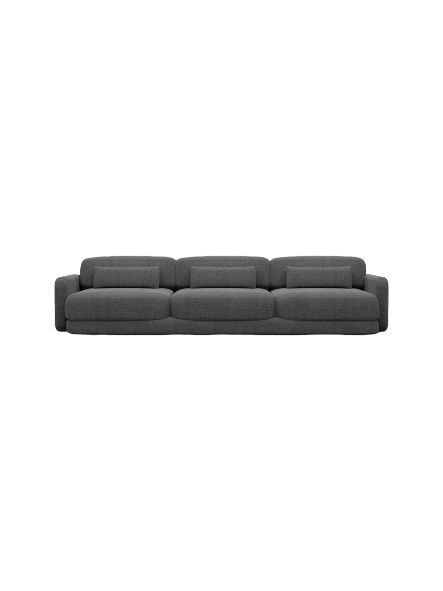 
3-Sitzer Design Sofa „Eloria“ mit Strukturstoff-Bezug - Strukturstoff Anthrazit