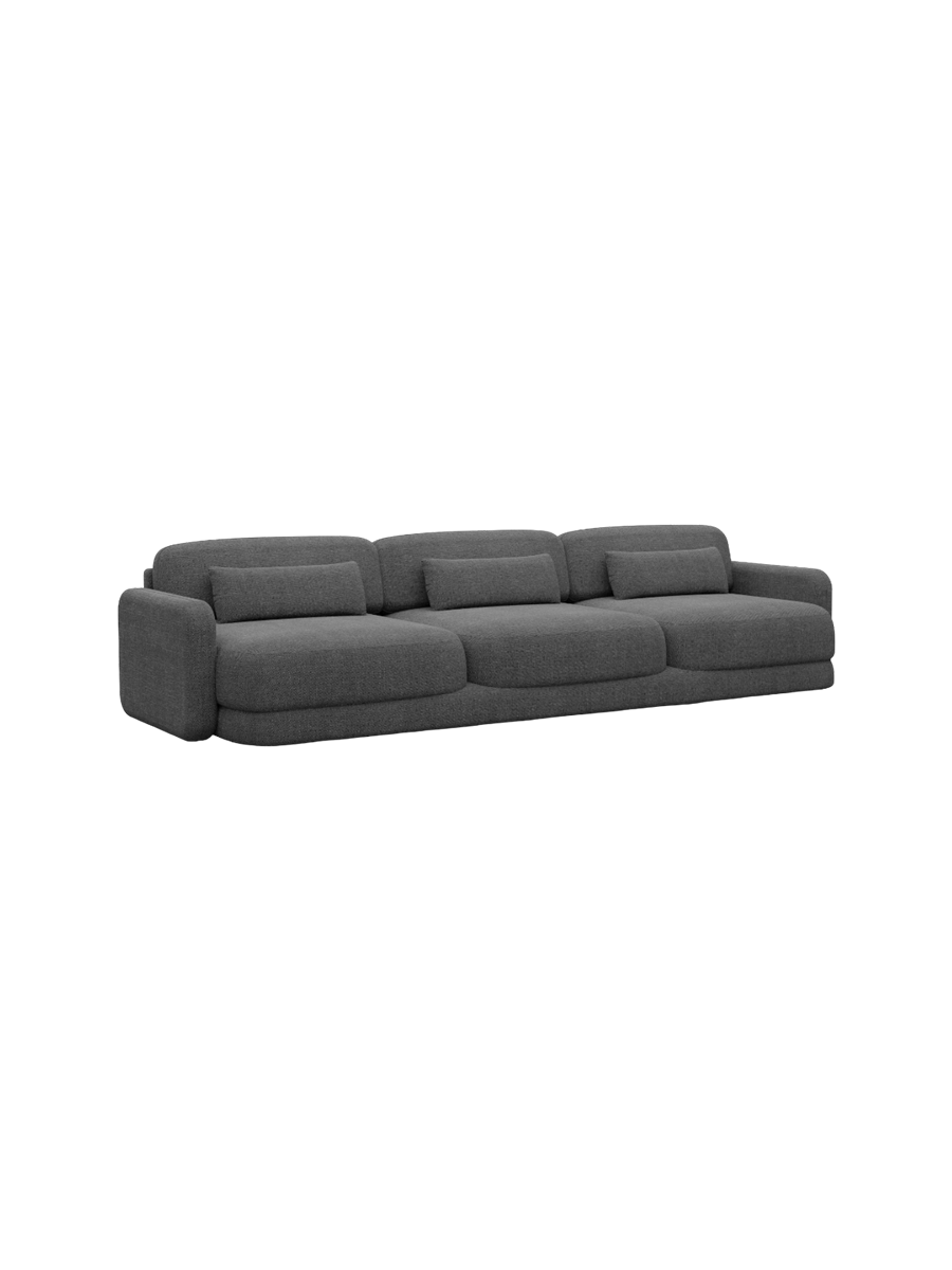 
3-Sitzer Design Sofa „Eloria“ mit Strukturstoff-Bezug - Strukturstoff Anthrazit