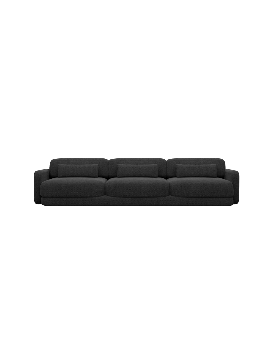 
3-Sitzer Design Sofa „Eloria“ mit Strukturstoff-Bezug - Strukturstoff Anthrazit
