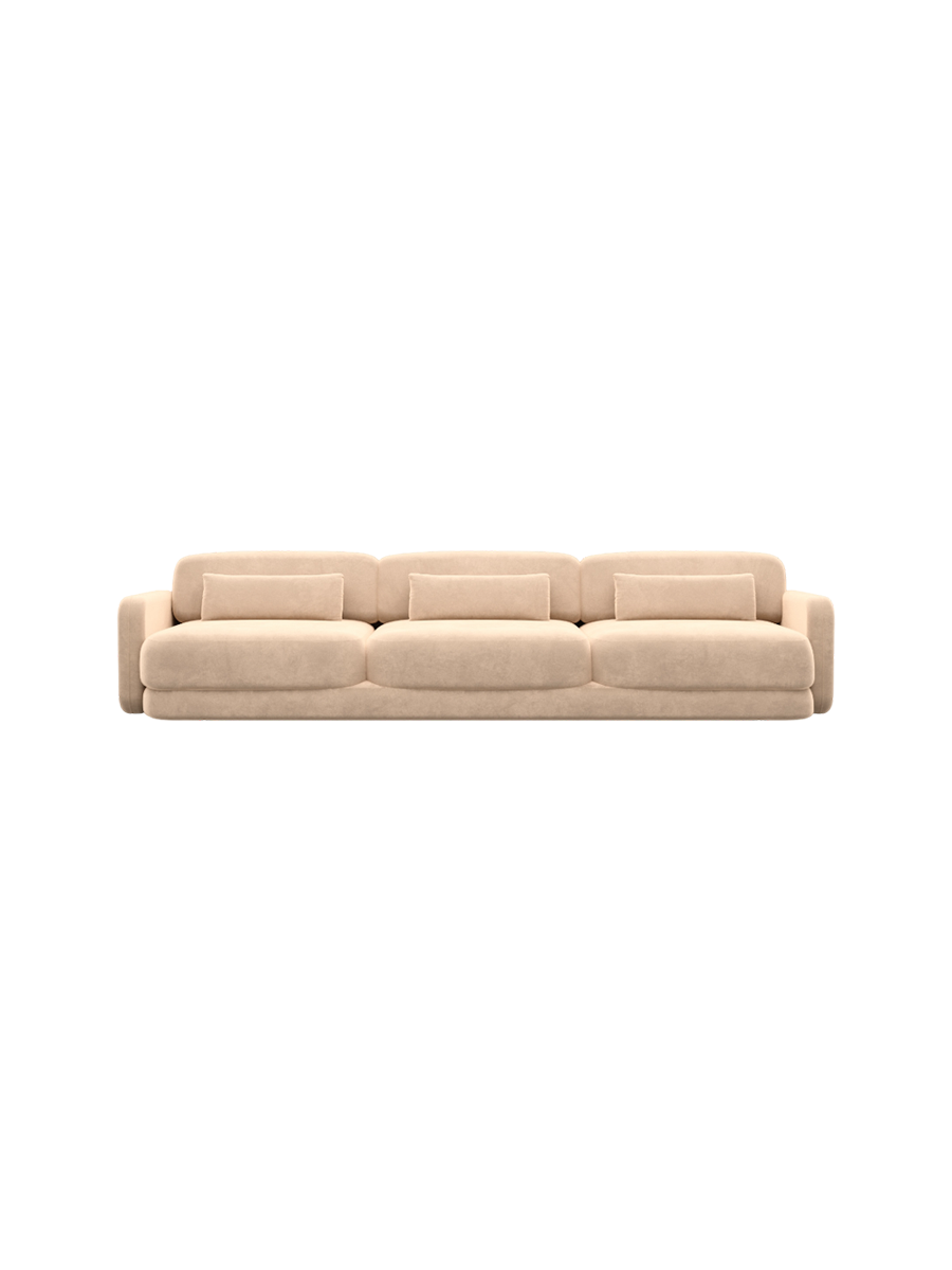 
3-Sitzer Design Sofa „Eloria“ mit Samtbezug - Samtbezug Königsblau