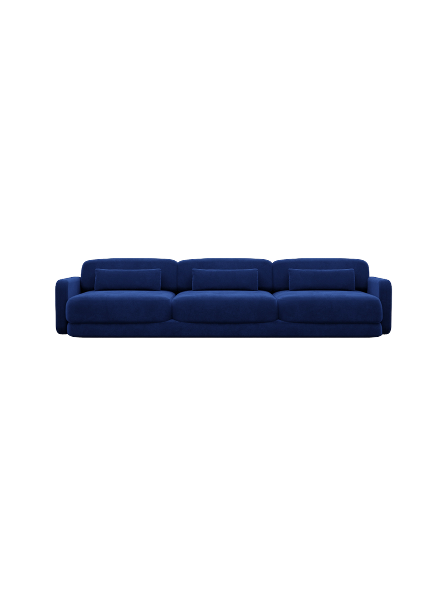 
3-Sitzer Design Sofa „Eloria“ mit Samtbezug - Samtbezug Königsblau
