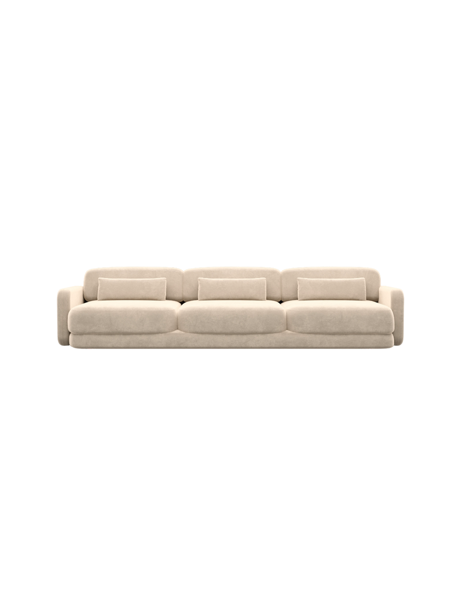 
3-Sitzer Design Sofa „Eloria“ mit Samtbezug - Samtbezug Königsblau