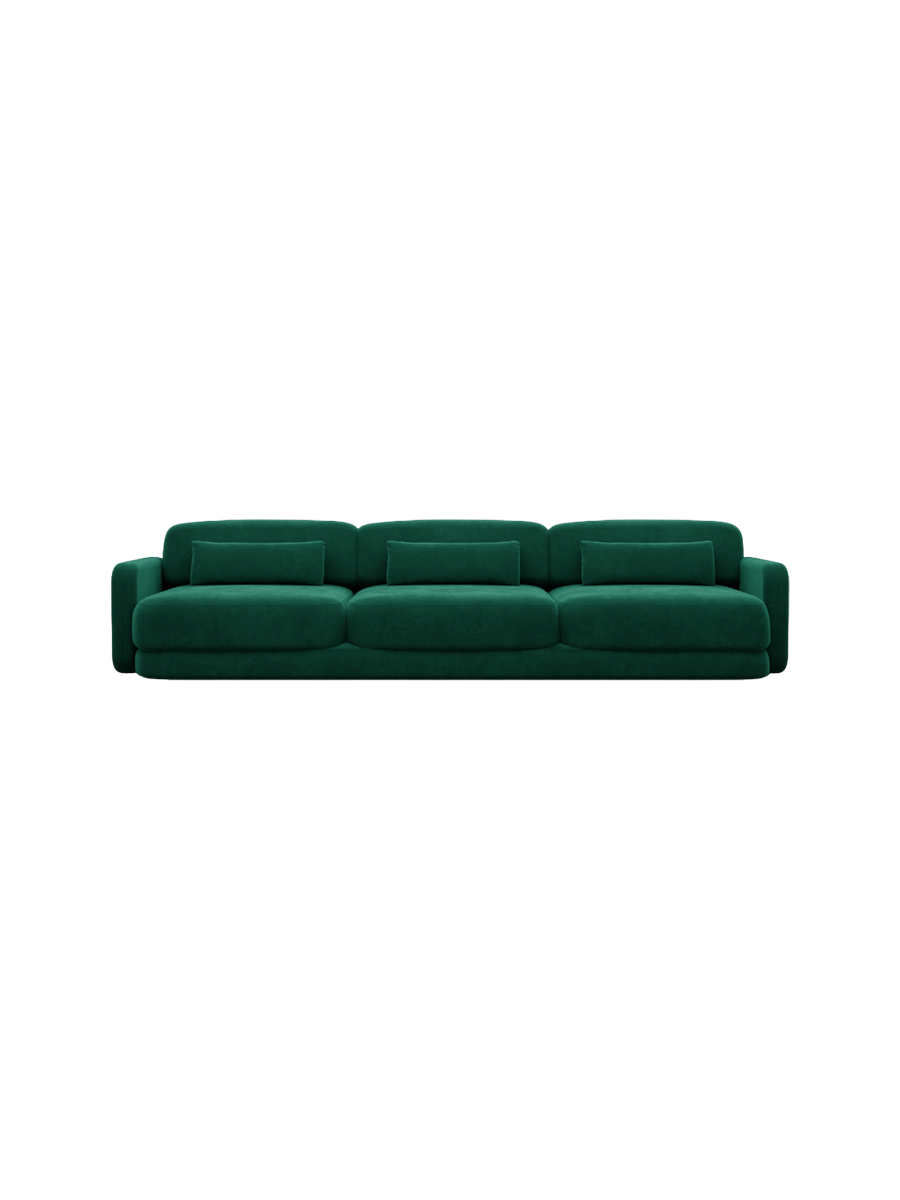 
3-Sitzer Design Sofa „Eloria“ mit Samtbezug - Samtbezug Königsblau