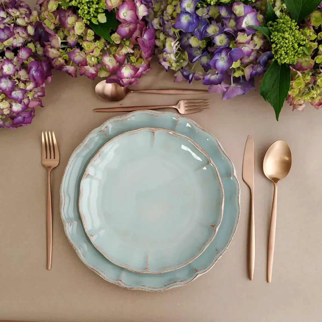 
Handmade Dinnerware Set "Alentejo II Turquoise", 4 people, 12 pieces