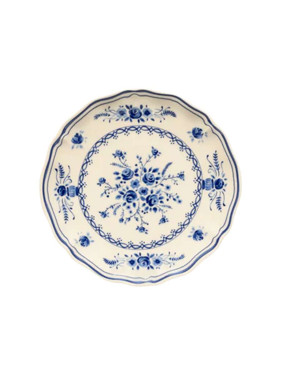 
Handcrafted Bread & Appetizer Plate "Vila" - Beige & Blue
