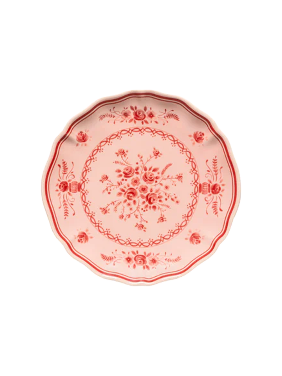 
Handcrafted Bread & Appetizer Plate "Vila" - Pink & Red