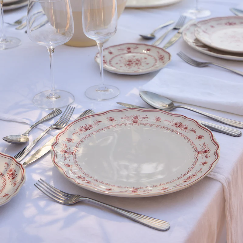 
Handcrafted Bread & Appetizer Plate "Vila" - White & Red