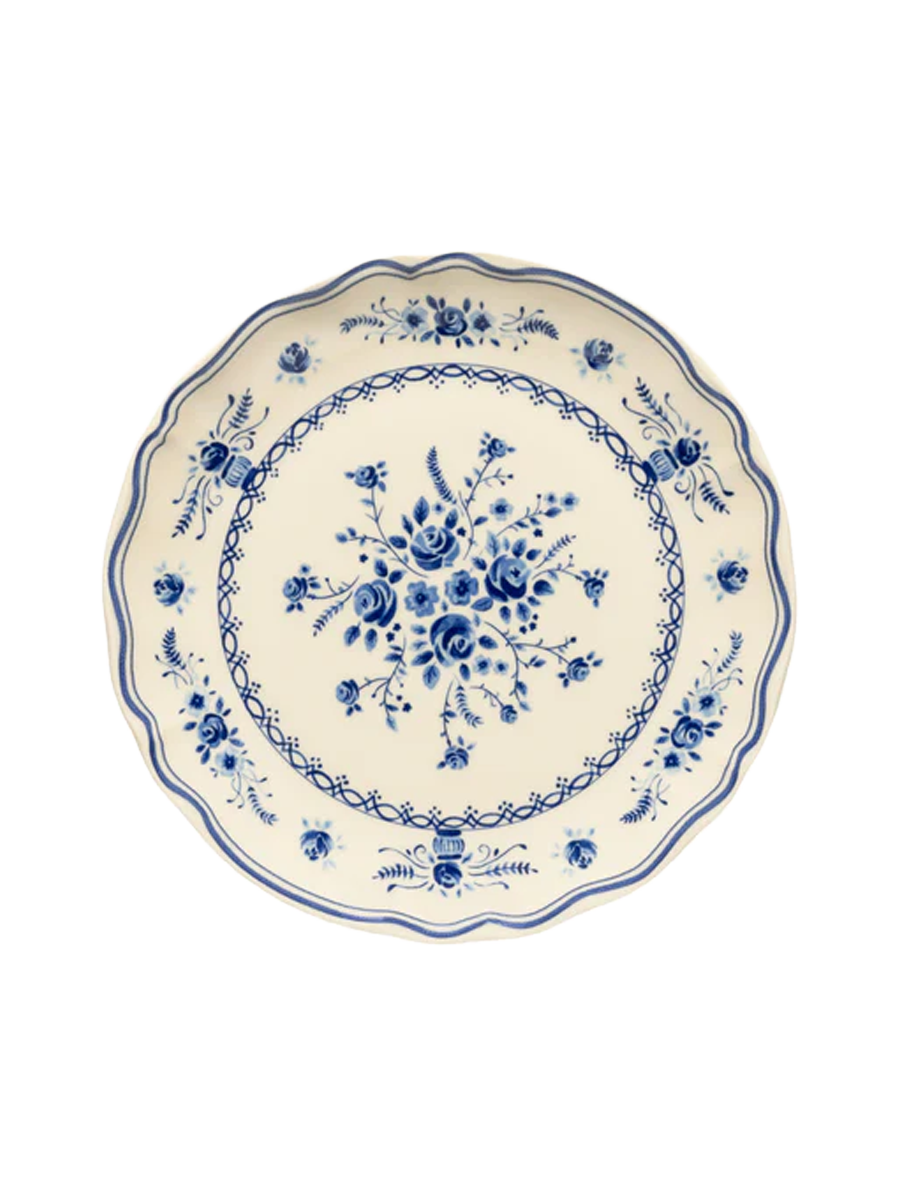 
Handmade Salad & Dessert Plate "Vila" - Beige & Blue