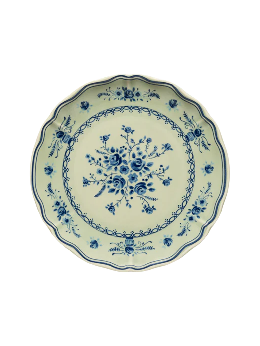 
Handmade Salad & Dessert Plate "Vila" - Olive Green & Blue