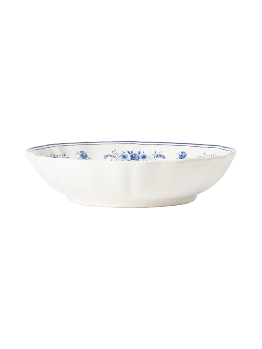 
Handmade Soup & Pasta Plate "Vila" - White & Blue