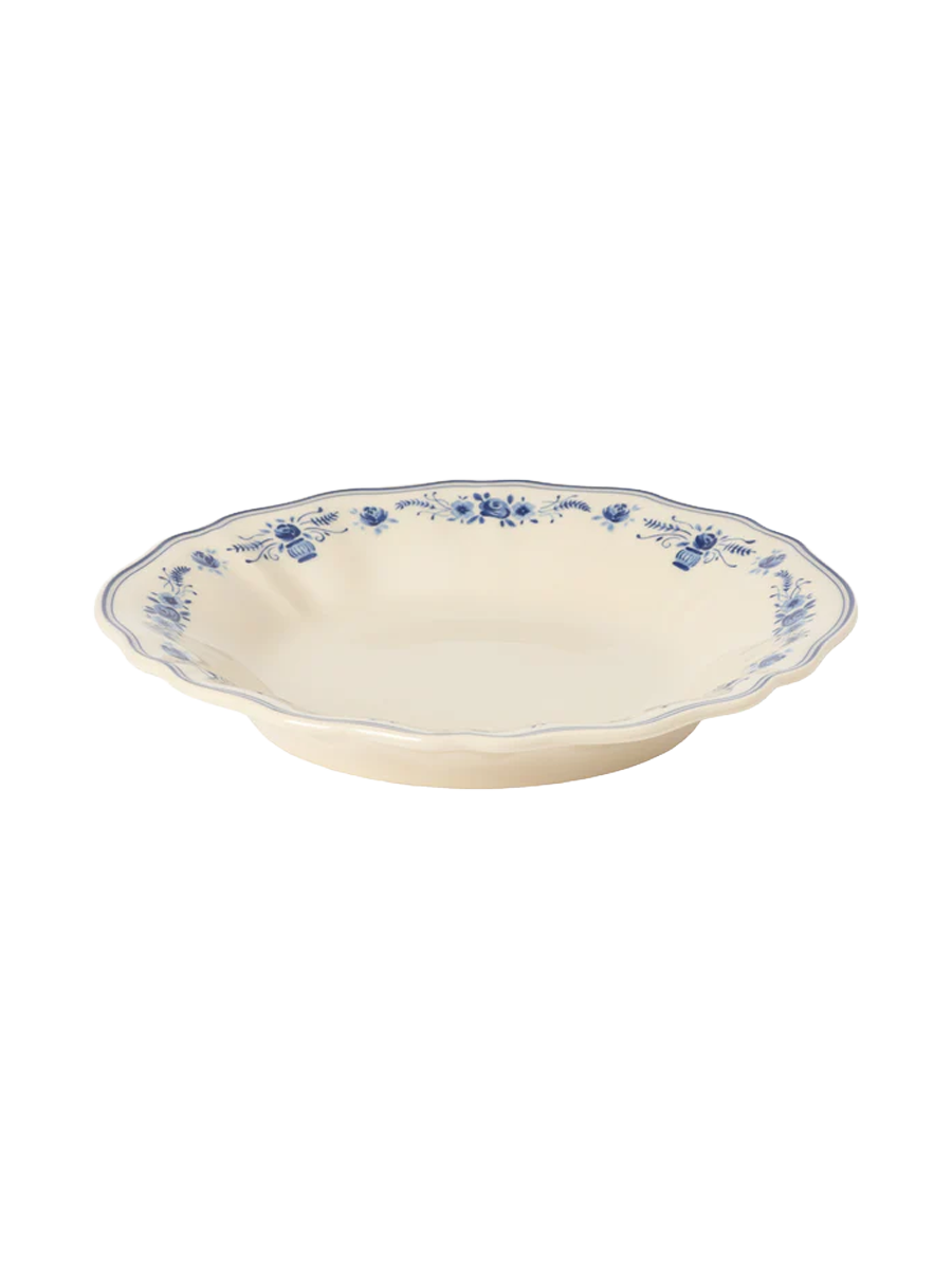 
Handmade Deep Soup & Pasta Bowl "Vila" - Beige & Blue