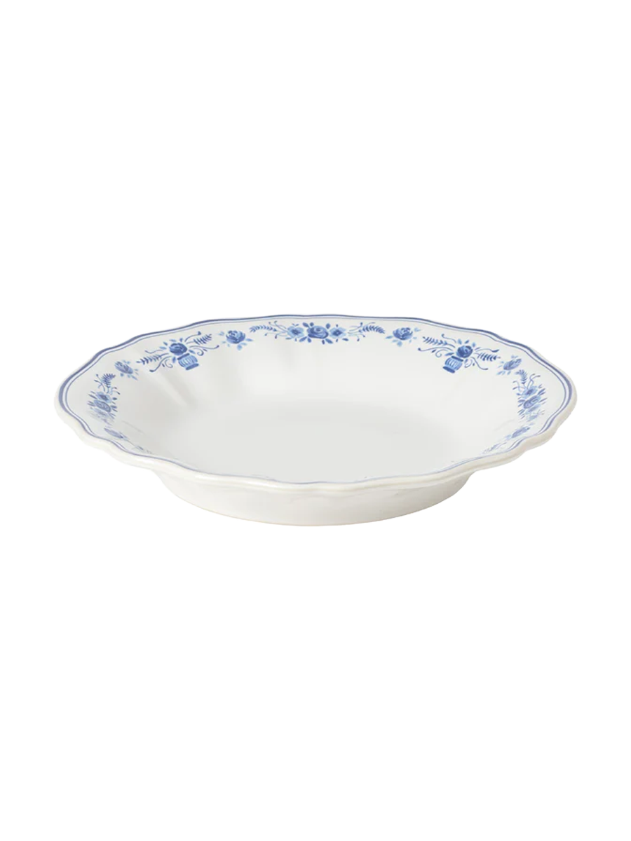 
Handmade Deep Soup & Pasta Bowl "Vila" - White & Blue