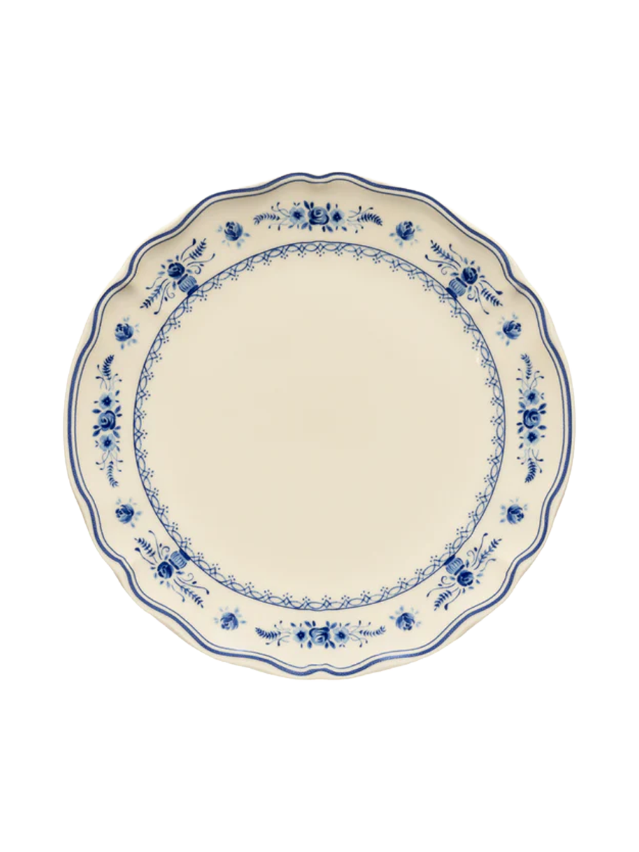 
Handmade Dinner Plate "Vila" - Beige & Blue