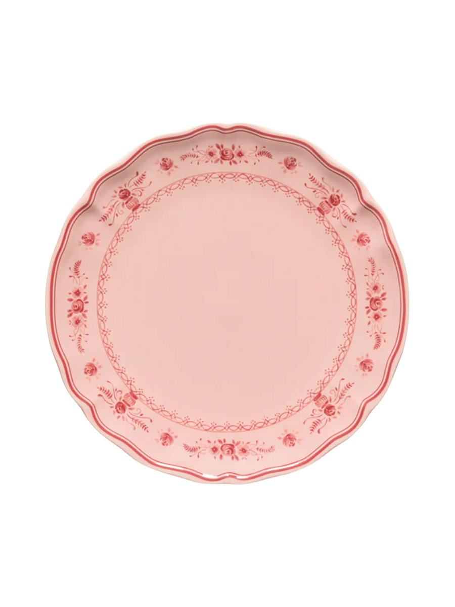 
Handmade Dinner Plate "Vila" - Pink & Red