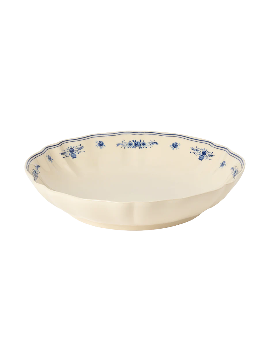 
Handmade Serving & Pasta Bowl "Vila" - Beige & Blue