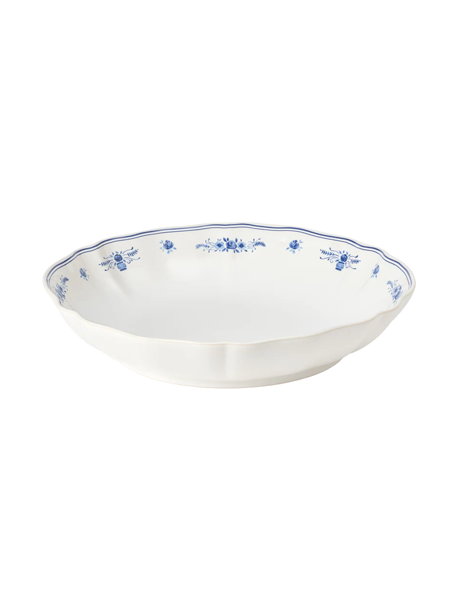 
Handmade Serving & Pasta Bowl "Vila" - White & Blue