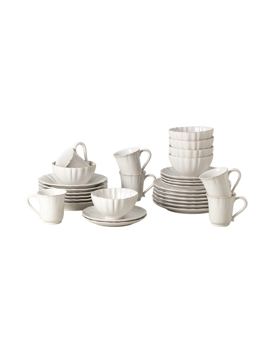 
Handmade dinnerware set "Alentejo White", 6 people, 30-piece