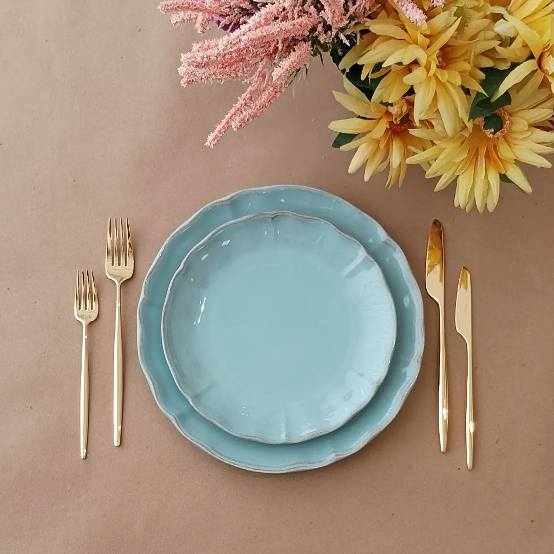 
Handmade Dinnerware Set "Alentejo Turquoise", 6 people, 36 pieces