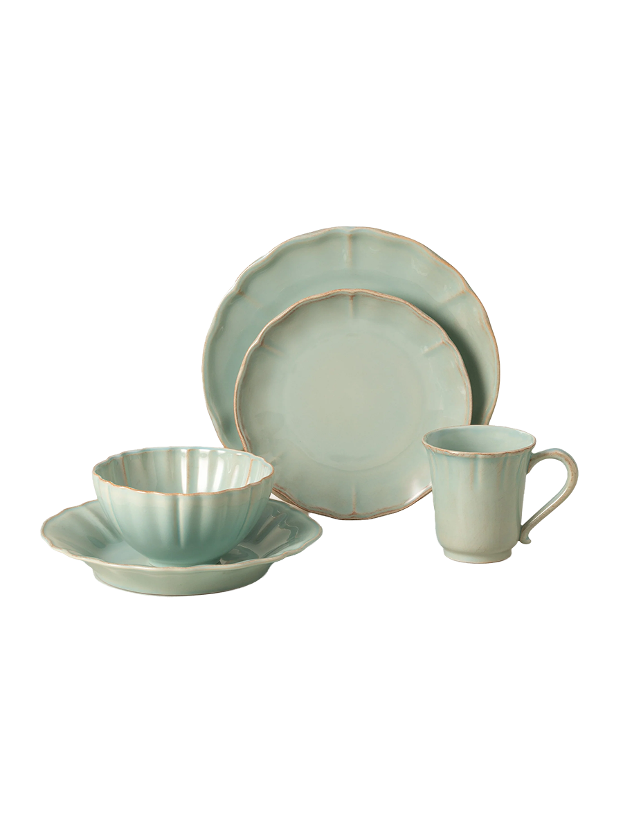 
Handmade Dinnerware Set "Alentejo Turquoise", 5-piece