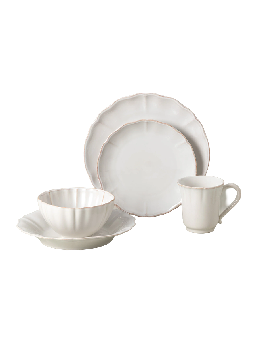 
Handmade Dinnerware Set "Alentejo Weiss", 5-piece