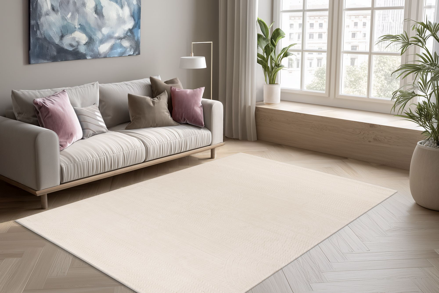 
Hochwertiger Designer Teppich „Tropez 502“, Ivory - 80 x 150 cm
