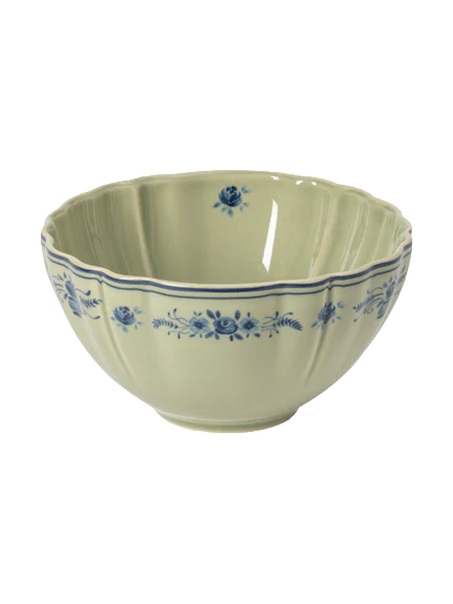 
Handmade Soup & Cereal Bowl "Vila" - Olive & Blue