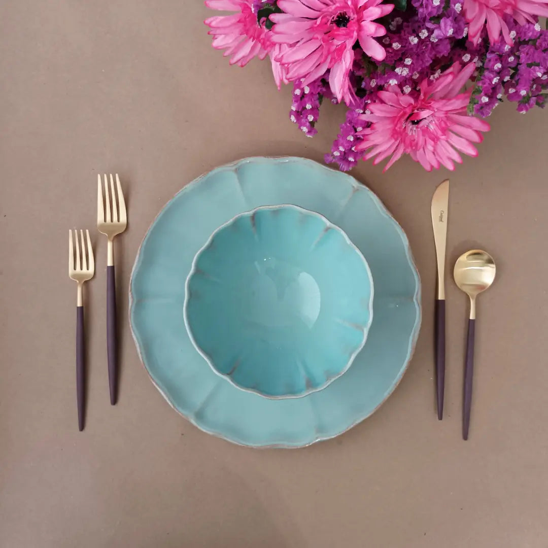 
Handmade Soup & Cereal Bowl "Alentejo" - Turquoise