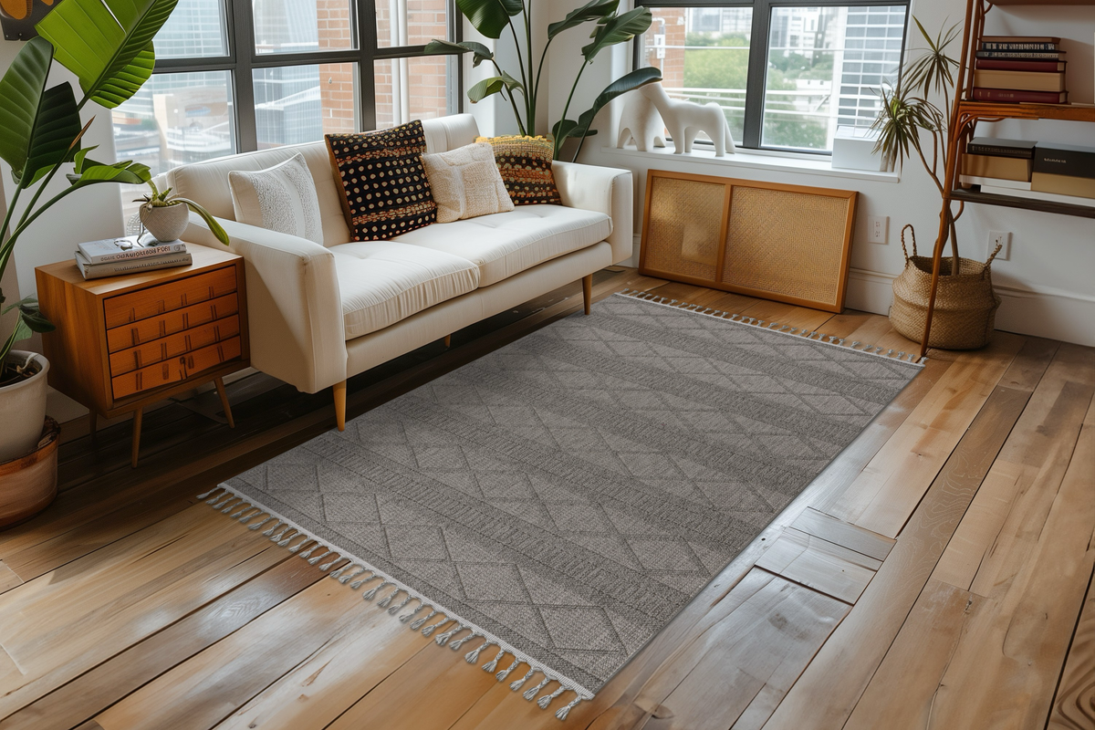 
Tapis design « Tunis 401 » - Gris - 80 x 150 cm
