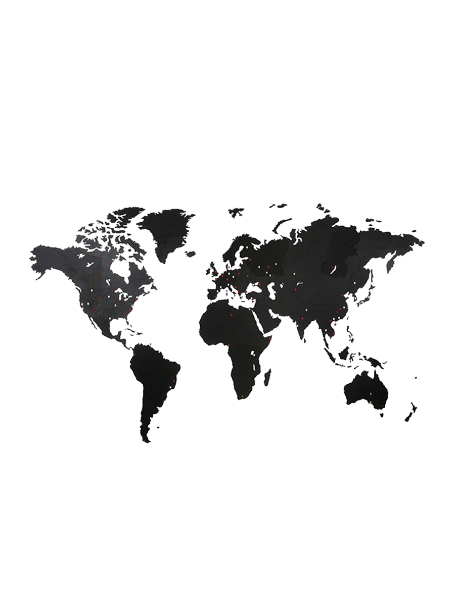 
Design wall object "DIY Wooden World Map Giant" - Black
