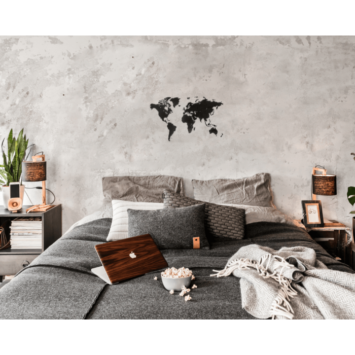 
Design wall object "DIY Wooden World Map" - 90 x 54 cm / Black