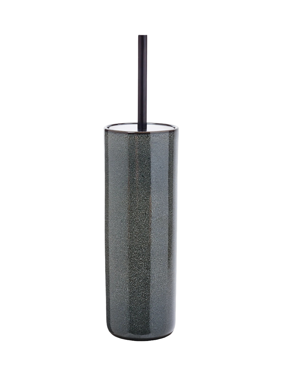 
Handmade Designer Toilet Brush Holder "Ugo" made of Ceramic, Black Olive