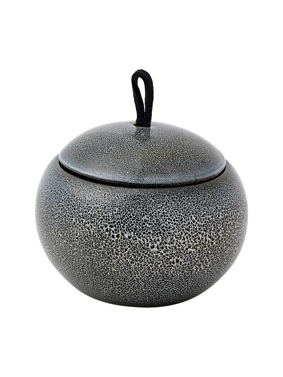 
Handmade Design Storage Jar "Ugo" made of Ceramic, Black Olive