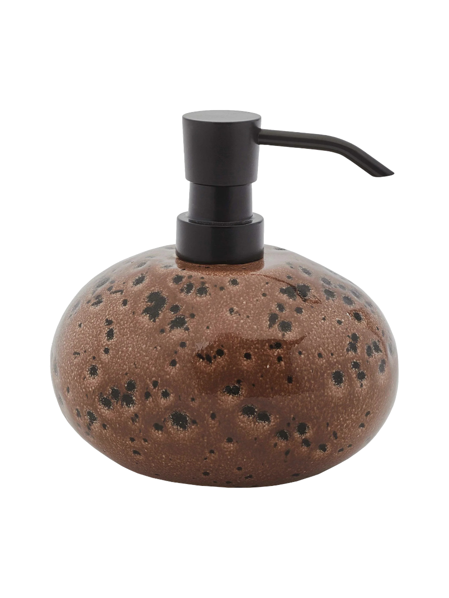 
Handmade Designer Soap Dispenser "Ugo" 500 ml Ceramic, Camel