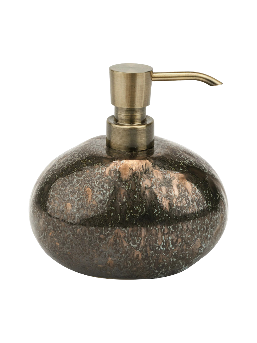 
Distributeur de savon design fait à la main « Ugo » 500 ml en céramique, bronze vintage