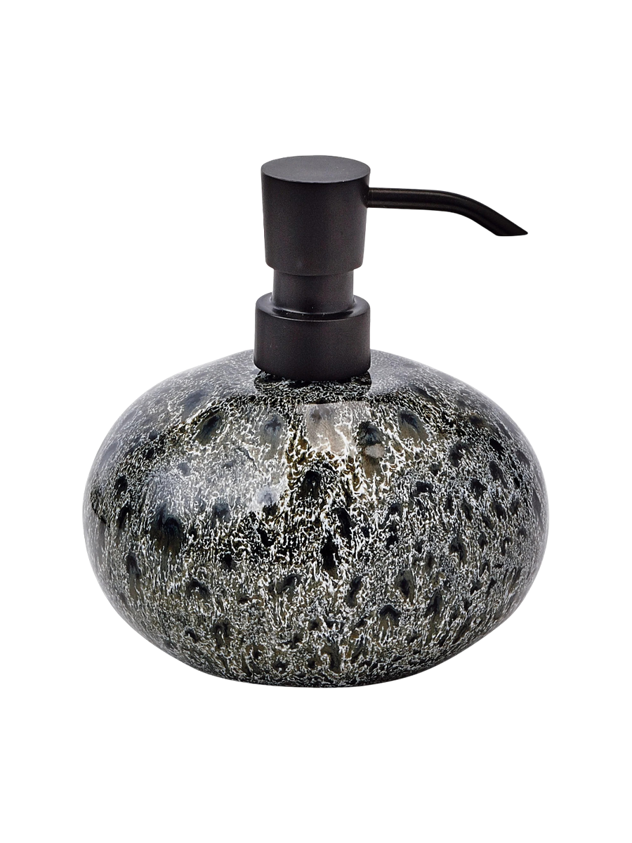 
Handmade Design Soap Dispenser "Ugo" 500 ml Ceramic, Black Olive