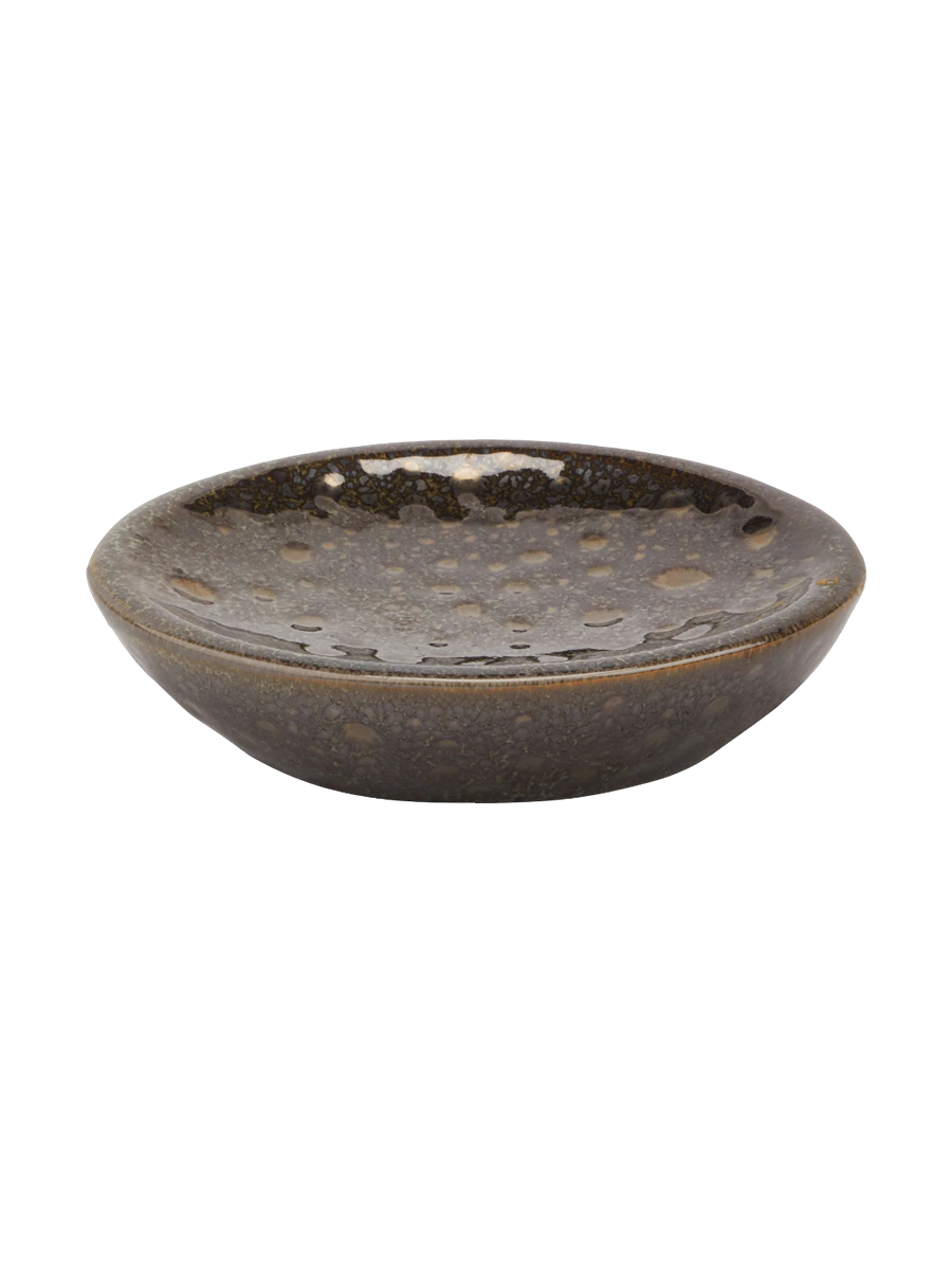 
Handmade Designer Soap Dish "Ugo" made of Ceramic, Vintage Bronze