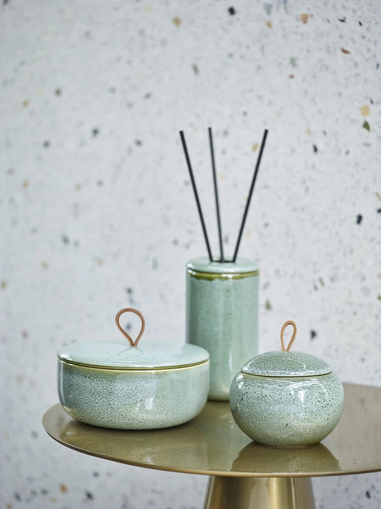 
Large, handmade designer storage jar "Ugo" made of ceramic, Forest